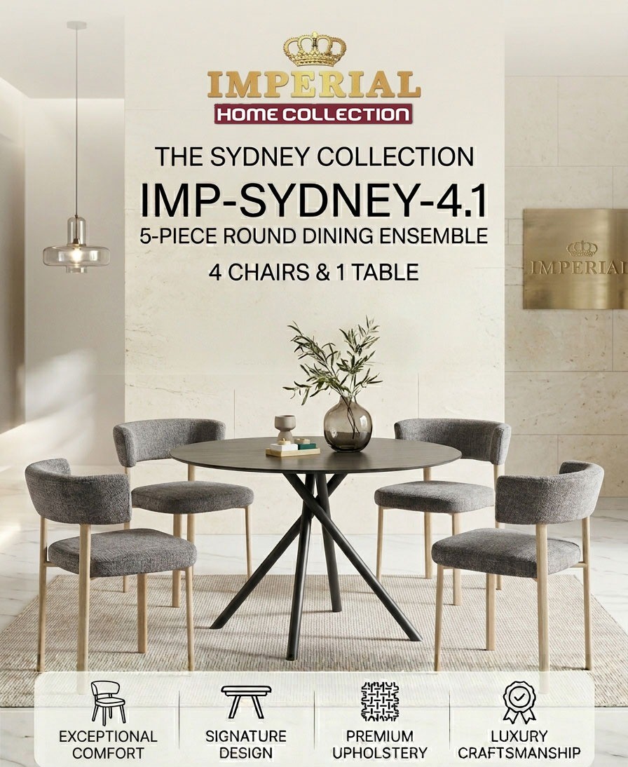 IMPERIAL SYDNEY -- ROUND DINING TABLE WITH 4 CHAIRS -- LOVELY